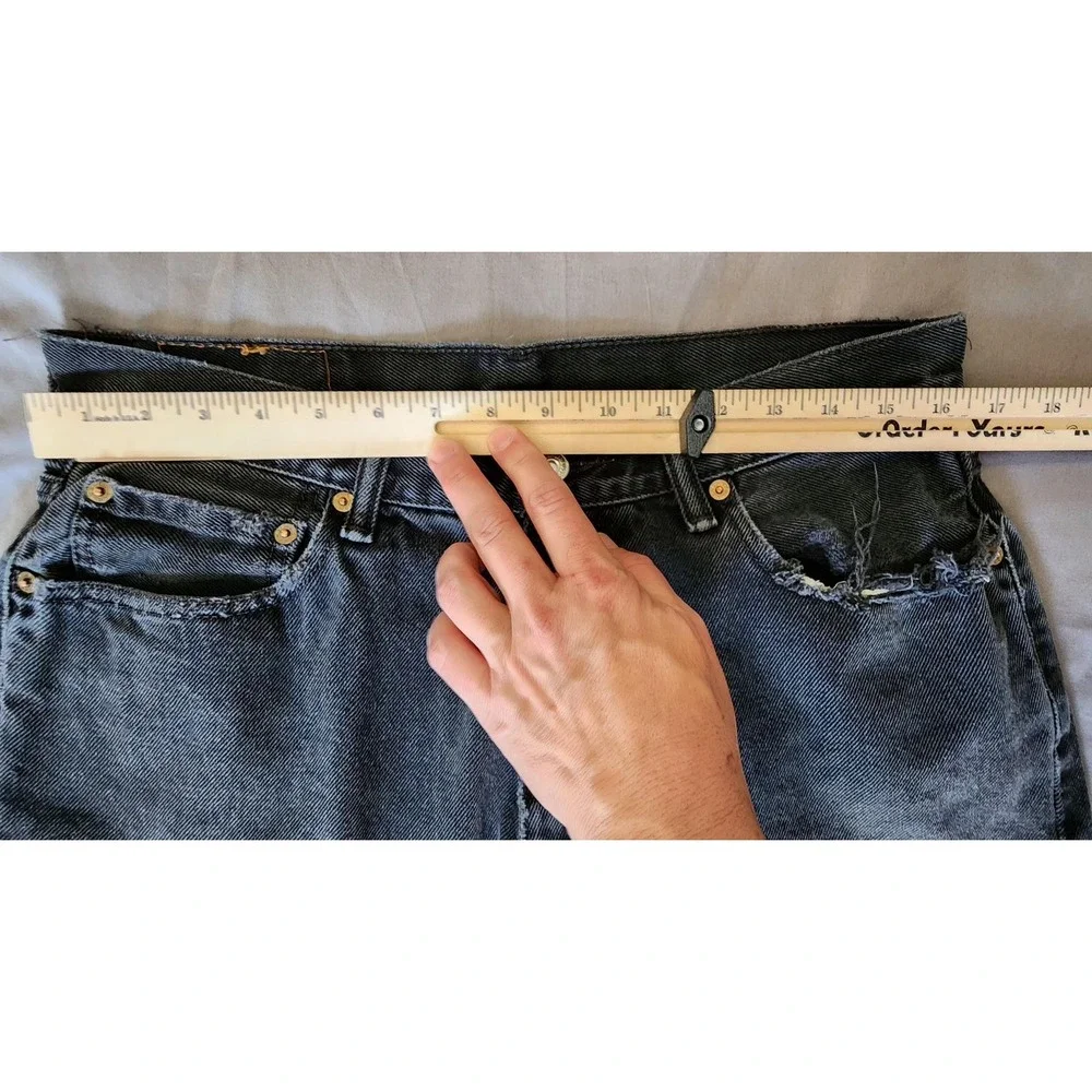 Levis 550 Jeans‎ Mens 32x31 Black Relaxed Tapered Leg Denim Distressed